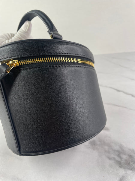 VALENTINO Vlogo Black Leather Jewelry Box/Signature Vanity Case