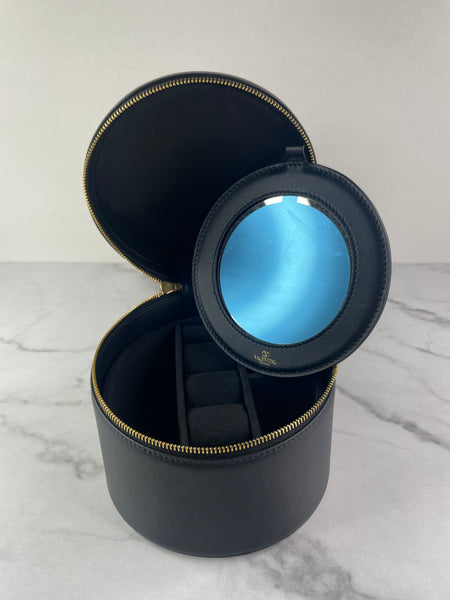 VALENTINO Vlogo Black Leather Jewelry Box/Signature Vanity Case