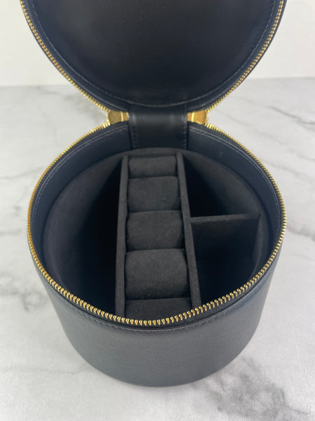 VALENTINO Vlogo Black Leather Jewelry Box/Signature Vanity Case