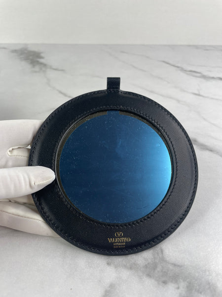 VALENTINO Vlogo Black Leather Jewelry Box/Signature Vanity Case