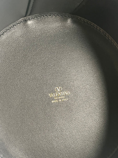 VALENTINO Vlogo Black Leather Jewelry Box/Signature Vanity Case