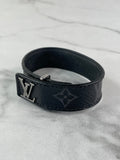LOUIS VUITTON Monogram Eclipse LV Slim Bracelet