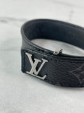 LOUIS VUITTON Monogram Eclipse LV Slim Bracelet