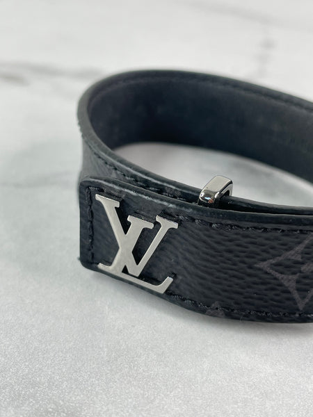LOUIS VUITTON Monogram Eclipse LV Slim Bracelet