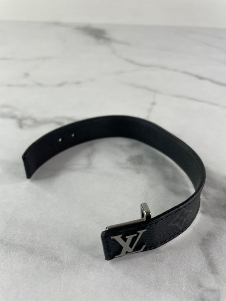 LOUIS VUITTON Monogram Eclipse LV Slim Bracelet