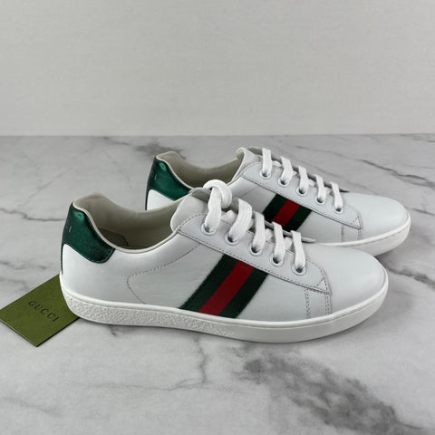 GUCCI Unisex Children’s Ace Lace-Up Sneakers Size 33 (US 14)
