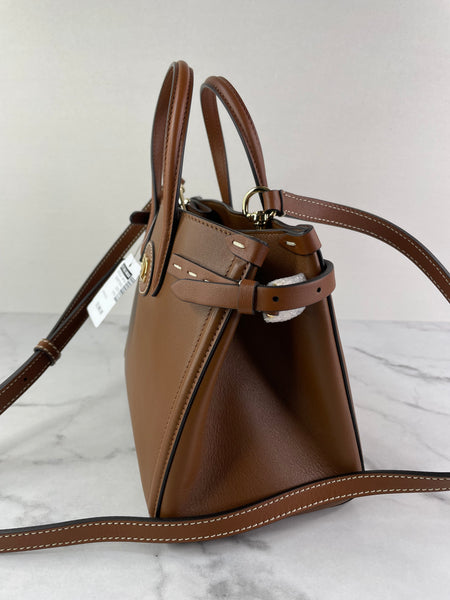 Valentino Garavani Tobacco Brown Leather Antibes Small Shopping Tote Shoulder/Crossbody Bag