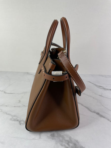 Valentino Garavani Tobacco Brown Leather Antibes Small Shopping Tote Shoulder/Crossbody Bag