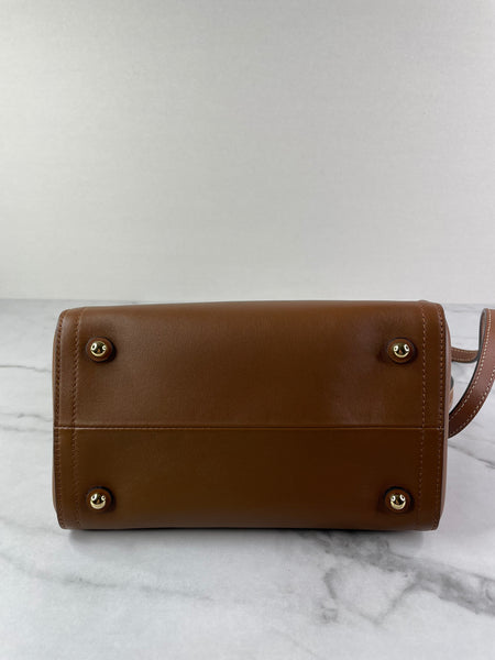 Valentino Garavani Tobacco Brown Leather Antibes Small Shopping Tote Shoulder/Crossbody Bag