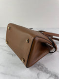 Valentino Garavani Tobacco Brown Leather Antibes Small Shopping Tote Shoulder/Crossbody Bag