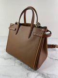 Valentino Garavani Tobacco Brown Leather Antibes Small Shopping Tote Shoulder/Crossbody Bag