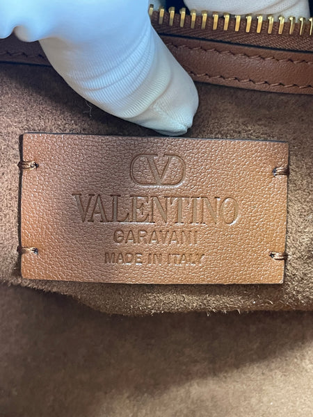 Valentino Garavani Tobacco Brown Leather Antibes Small Shopping Tote Shoulder/Crossbody Bag