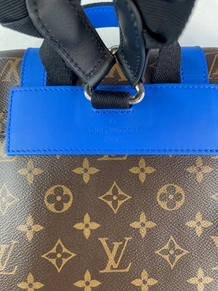 LOUIS VUITTON Monogram Macassar Blue Christopher MM Backpack