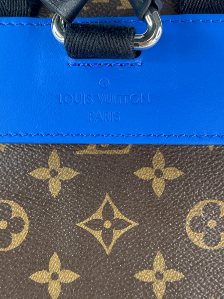 LOUIS VUITTON Monogram Macassar Blue Christopher MM Backpack