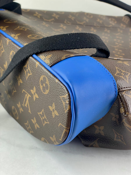 LOUIS VUITTON Monogram Macassar Blue Christopher MM Backpack
