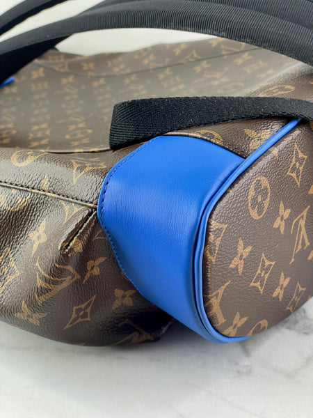 LOUIS VUITTON Monogram Macassar Blue Christopher MM Backpack