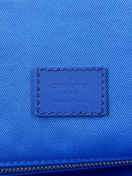 LOUIS VUITTON Monogram Macassar Blue Christopher MM Backpack