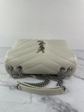 SAINT LAURENT Cream/Off White Small Loulou Matelassé Leather Crossbody/Shoulder Bag