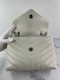 SAINT LAURENT Cream/Off White Small Loulou Matelassé Leather Crossbody/Shoulder Bag