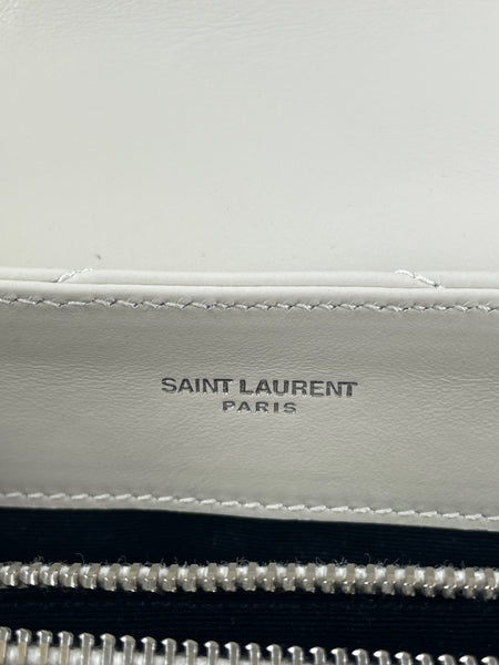 SAINT LAURENT Cream/Off White Small Loulou Matelassé Leather Crossbody/Shoulder Bag