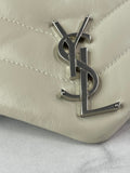 SAINT LAURENT Cream/Off White Small Loulou Matelassé Leather Crossbody/Shoulder Bag