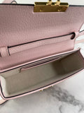 GUCCI Beige/Perfect Pink Monogram Jumbo GG Textured Dollar Calfskin Mini Padlock Top Handle Shoulder/Crossbody Bag