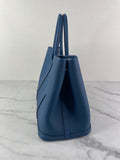 HERMES Bleu Outremer Negonda Calfskin Leather Garden Party 30 TPM Tote Bag
