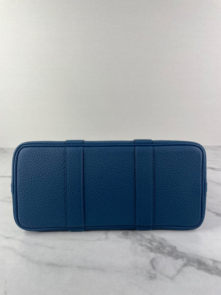 HERMES Bleu Outremer Negonda Calfskin Leather Garden Party 30 TPM Tote Bag