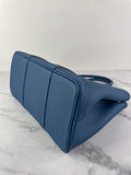HERMES Bleu Outremer Negonda Calfskin Leather Garden Party 30 TPM Tote Bag