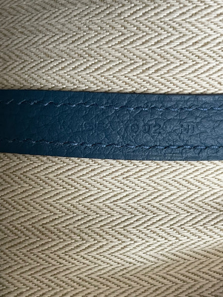 HERMES Bleu Outremer Negonda Calfskin Leather Garden Party 30 TPM Tote Bag