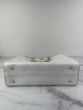 CHANEL White Smooth Calfskin Small Shopping Tote Shoulder Bag