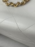 CHANEL White Smooth Calfskin Small Shopping Tote Shoulder Bag