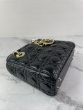 CHRISTIAN DIOR Black Lambskin Cannage Small Lucky Badges My Lady Dior Shoulder/Crossbody Bag