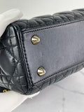 CHRISTIAN DIOR Black Lambskin Cannage Small Lucky Badges My Lady Dior Shoulder/Crossbody Bag