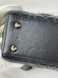 CHRISTIAN DIOR Black Lambskin Cannage Small Lucky Badges My Lady Dior Shoulder/Crossbody Bag