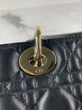 CHRISTIAN DIOR Black Lambskin Cannage Small Lucky Badges My Lady Dior Shoulder/Crossbody Bag