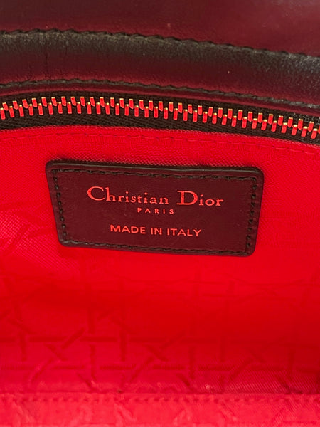 CHRISTIAN DIOR Black Lambskin Cannage Small Lucky Badges My Lady Dior Shoulder/Crossbody Bag