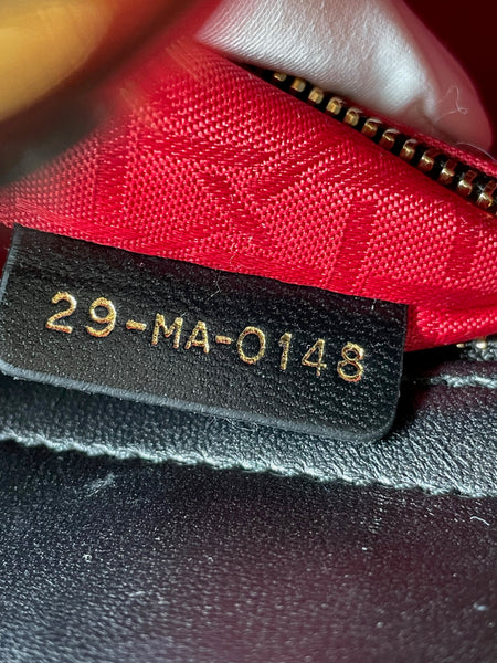 CHRISTIAN DIOR Black Lambskin Cannage Small Lucky Badges My Lady Dior Shoulder/Crossbody Bag