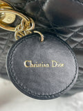CHRISTIAN DIOR Black Lambskin Cannage Small Lucky Badges My Lady Dior Shoulder/Crossbody Bag