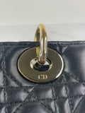 CHRISTIAN DIOR Black Lambskin Cannage Small Lucky Badges My Lady Dior Shoulder/Crossbody Bag
