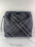 BURBERRY Black Check Nylon Large Shoulder Bag