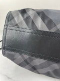 BURBERRY Black Check Nylon Large Shoulder Bag