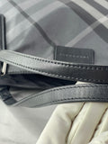 BURBERRY Black Check Nylon Large Shoulder Bag