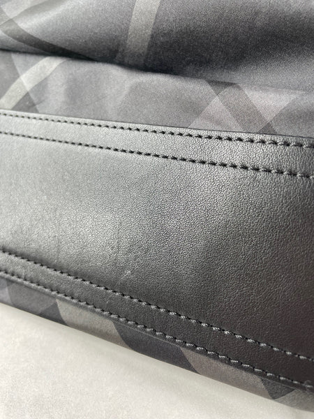 BURBERRY Black Check Nylon Large Shoulder Bag