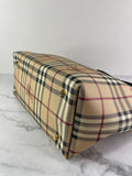 BURBERRY Chocolate Brown Haymarket Check Medium Regent Tote Shoulder Bag
