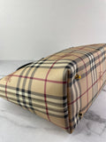 BURBERRY Chocolate Brown Haymarket Check Medium Regent Tote Shoulder Bag