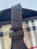 BURBERRY Chocolate Brown Haymarket Check Medium Regent Tote Shoulder Bag