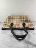 BURBERRY Chocolate Brown Haymarket Check Medium Regent Tote Shoulder Bag