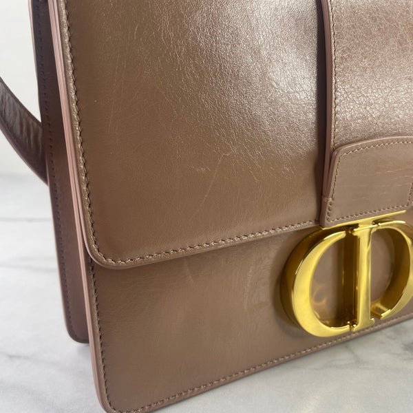 CHRISTIAN DIOR Fard (pink/beige) Shiny Crinkled Lambskin 30 Montaigne Flap Crossbody/Shoulder Bag