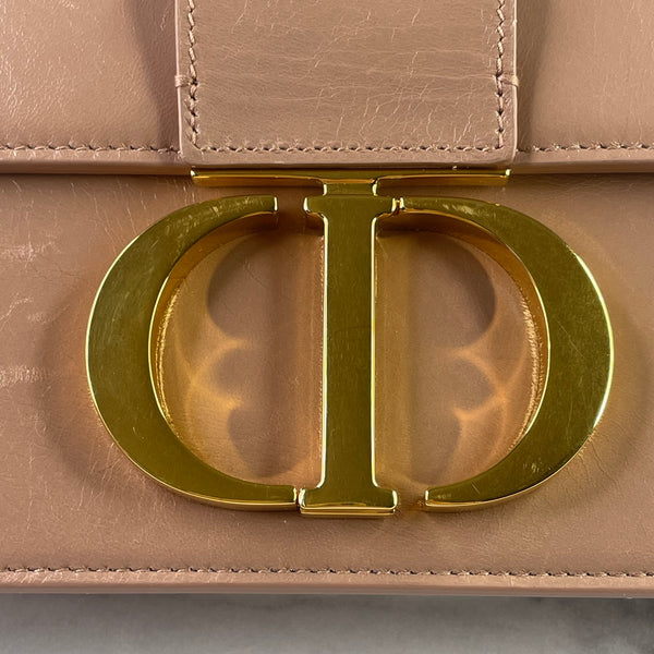 CHRISTIAN DIOR Fard (pink/beige) Shiny Crinkled Lambskin 30 Montaigne Flap Crossbody/Shoulder Bag